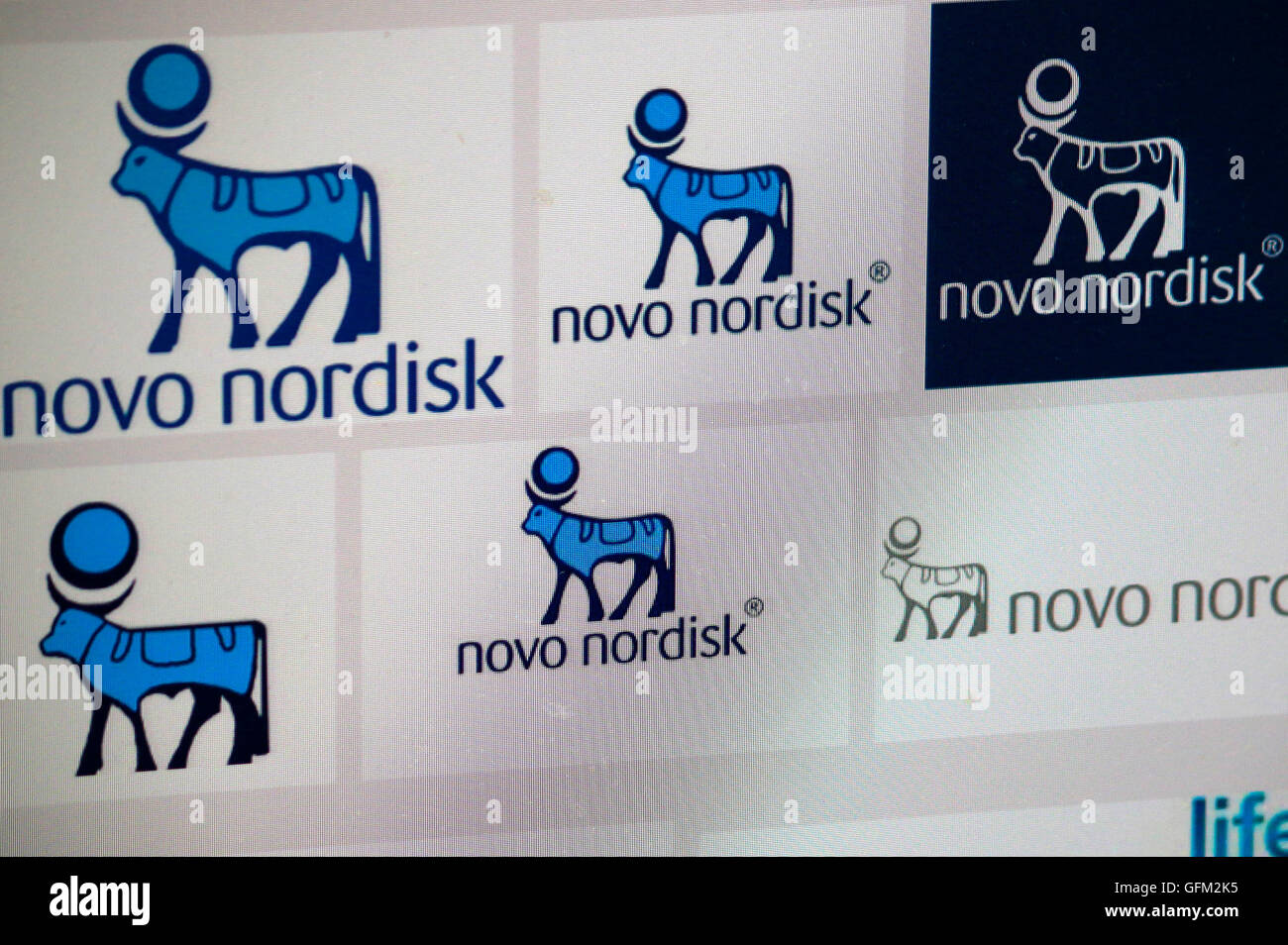 Loge der Marke "Novo Nordisk", Berlin. Banque D'Images