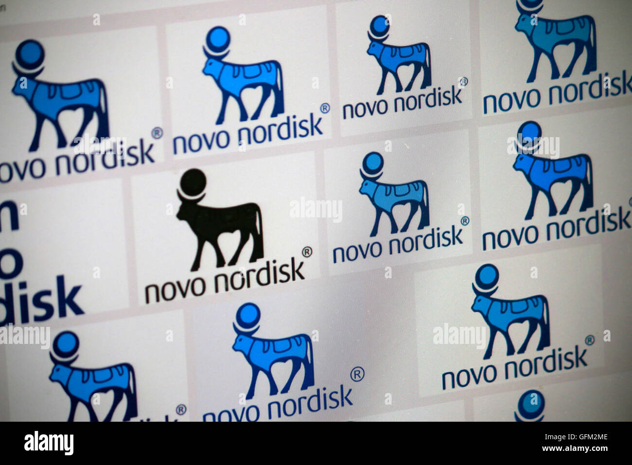 Loge der Marke "Novo Nordisk", Berlin. Banque D'Images