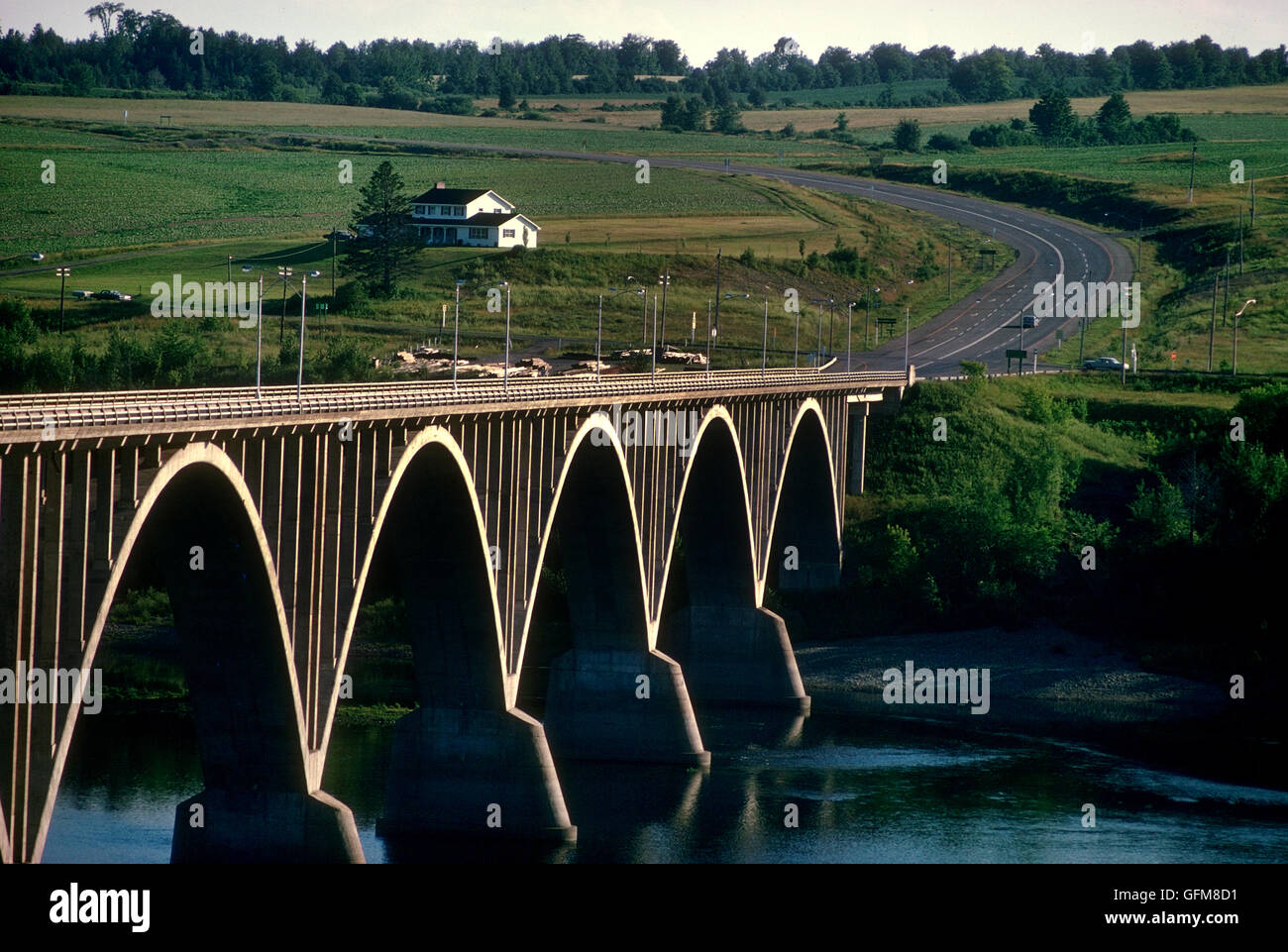 Le Pont de la rivière Eel à Dalhousie, Nouveau-Brunswick - Canada. Banque D'Images