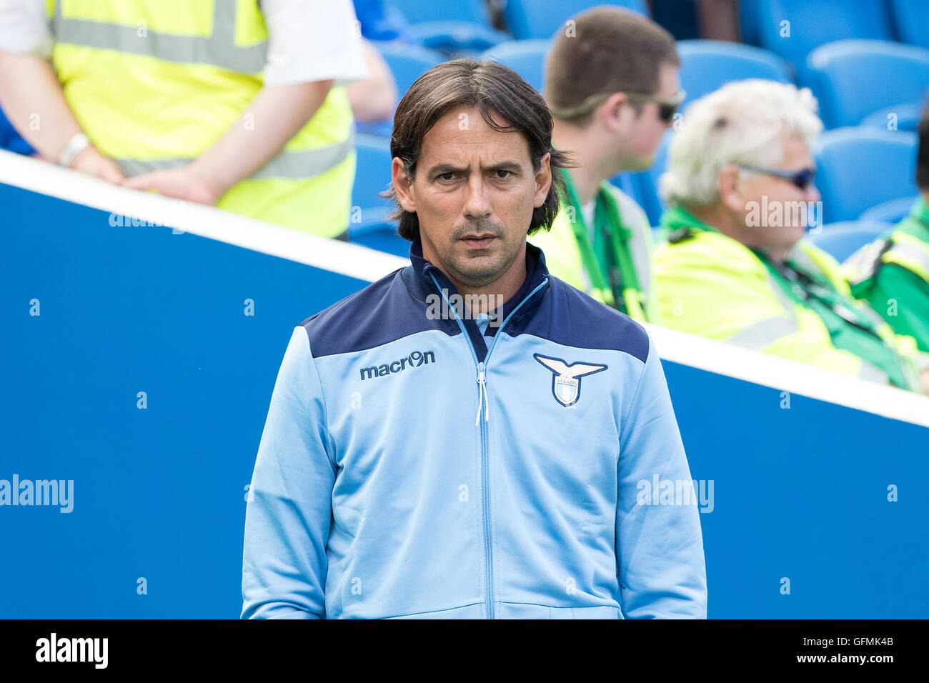 Stade de l'Amex, Brighton, Royaume-Uni. 31 juillet, 2016. Pré saison Friendly Football. Brighton et Hove Albion contre la Lazio. Simone Inzaghi S.S. Lazio Manager Credit : Action Plus Sport/Alamy Live News Banque D'Images