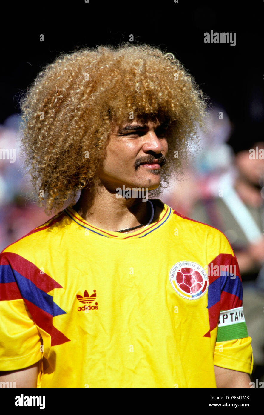 Naples, Italie. 23 Juin, 1990. Carlos Valderrama (COL) Football/soccer : 1990 FIFA World Cup Italie ronde de 16 match entre le Cameroun 2-1 Colombie au Stadio San Paolo de Naples, Italie . © Juha Tamminen/AFLO/Alamy Live News Banque D'Images