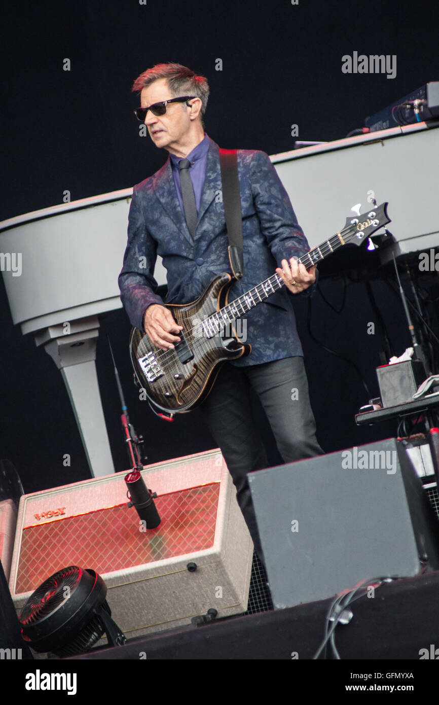 Zürich en Suisse. Le 31 juillet 2016. Le chanteur Bruce Springsteen et le E Street Band effectue sur scène au Letzigrund Stadion lors du dernier salon européen de 'la rivière d''2016' Credit : Rodolfo Sassano/Alamy Live News Banque D'Images