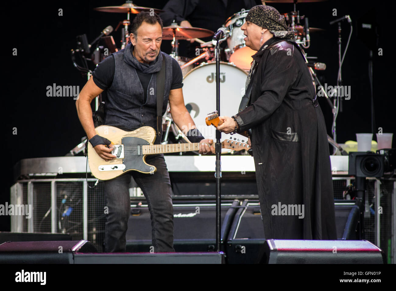 Zürich en Suisse. Le 31 juillet 2016. Le chanteur Bruce Springsteen et le E Street Band effectue sur scène au Letzigrund Stadion lors du dernier salon européen de 'la rivière d''2016' Credit : Rodolfo Sassano/Alamy Live News Banque D'Images