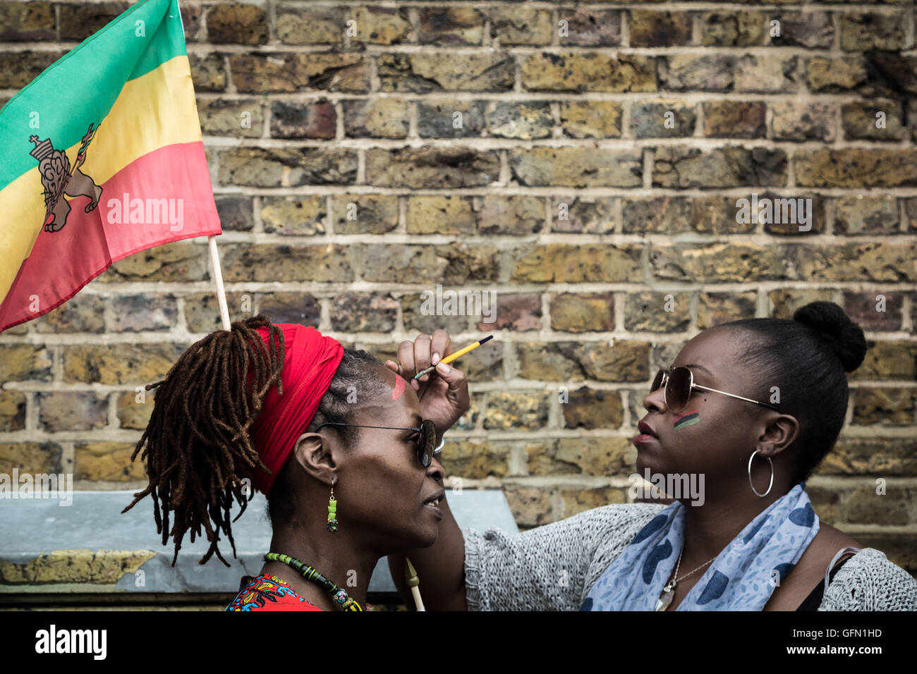 Londres, Royaume-Uni. 1er août 2016. Afrikan annuelle La Journée de l'émancipation des réparations à partir de mars, Brixton Sud London Crédit : Guy Josse/Alamy Live News Banque D'Images