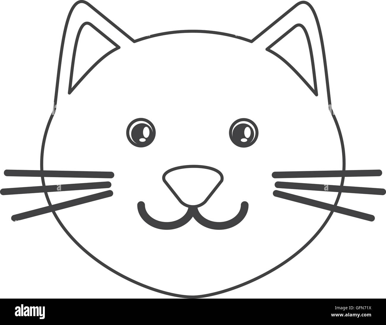 L'icône cartoon Cute cat Illustration de Vecteur