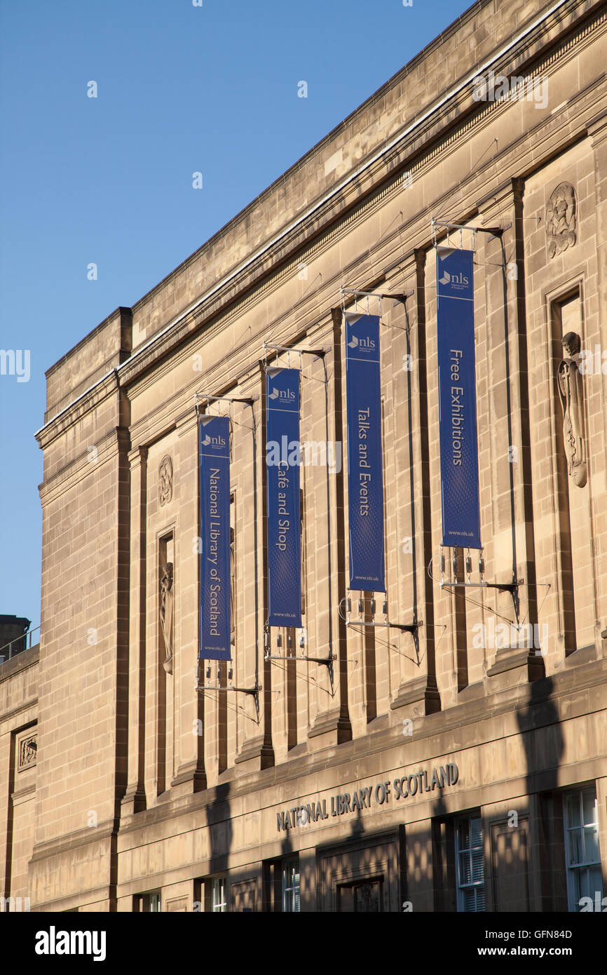 L'extérieur de la bibliothèque de la Nation de l'Écosse, Édimbourg. Banque D'Images