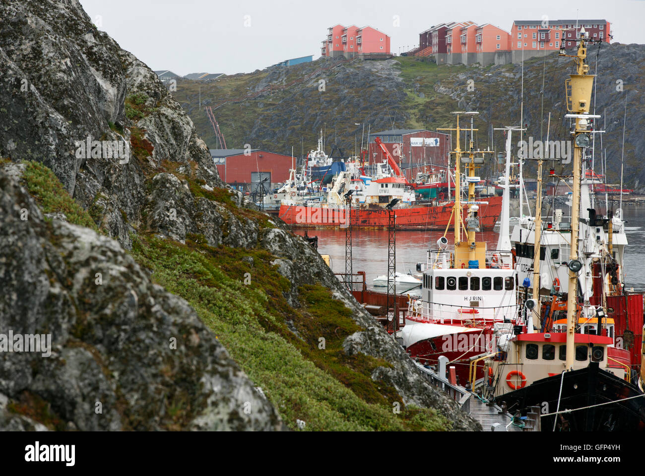 Le port, Nuuk, Groenland Banque D'Images