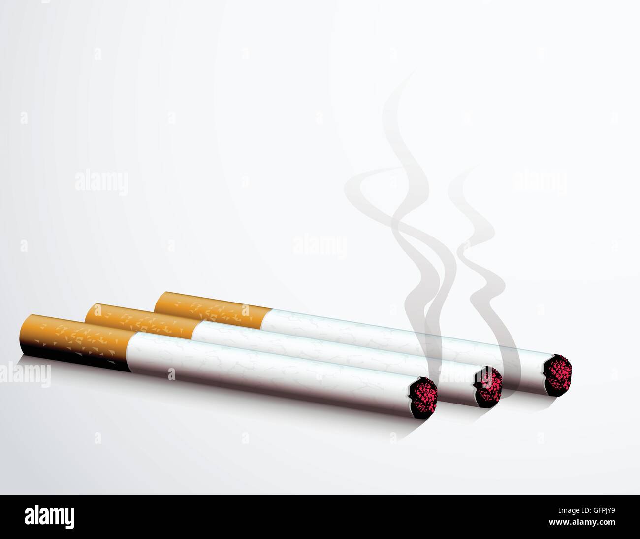 Les cigarettes brûler l'embout rouge. Vector illustration. Illustration de Vecteur