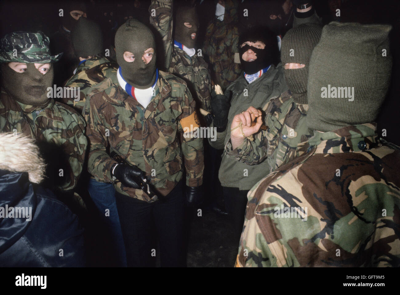 Newtownards, County Down, Irlande du Nord. 1981 les paramilitaires de la troisième Force de Ian Paisley. Les Commandos de la main rouge étaient une tentative de créer une milice défensive loyaliste Ulster et faisaient partie de la Journée d'action loyaliste, une manifestation contre la détérioration de la situation sécuritaire. 1980 1981. HOMER SYKES Banque D'Images