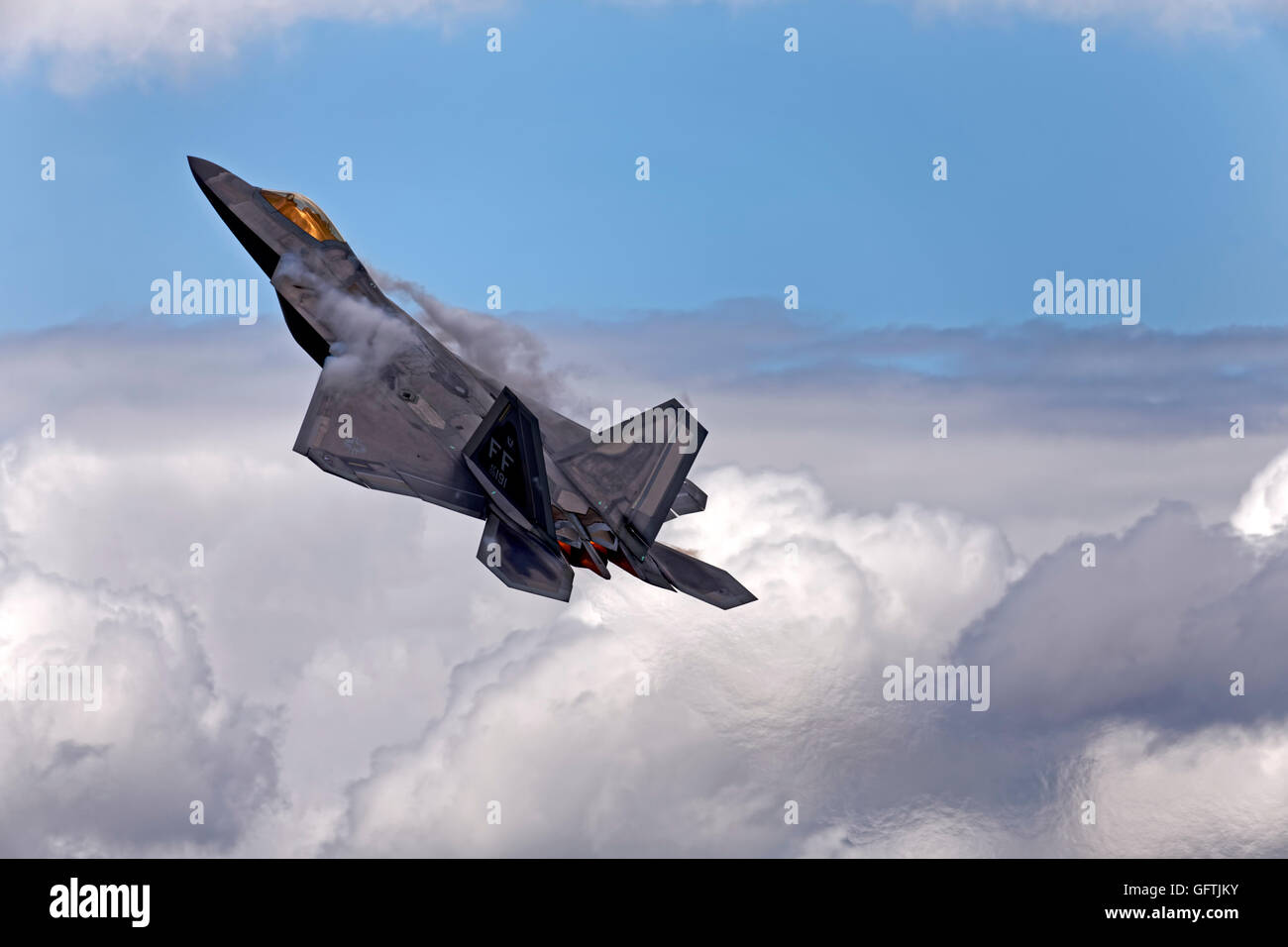 Lockheed Martin F-22A Raptor, 09-4191/FF cn (645-4191) à partir de la 1re escadre de chasseurs F-22A à l'équipe de démonstration RIAT 2016. Banque D'Images