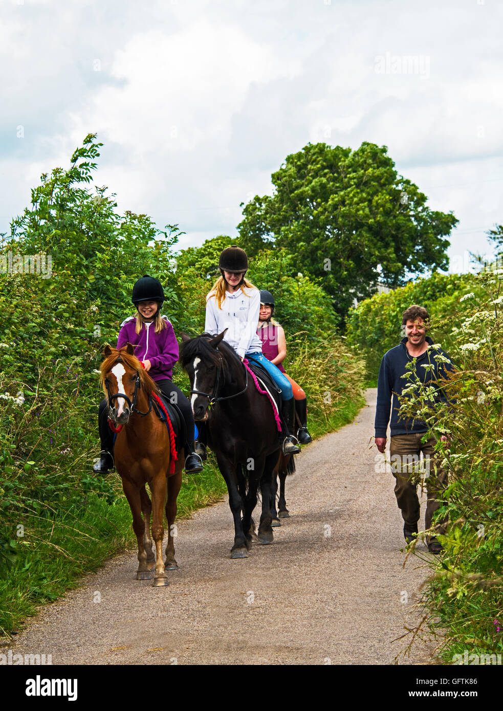 L''équitation dans la région de Devon, UK Banque D'Images