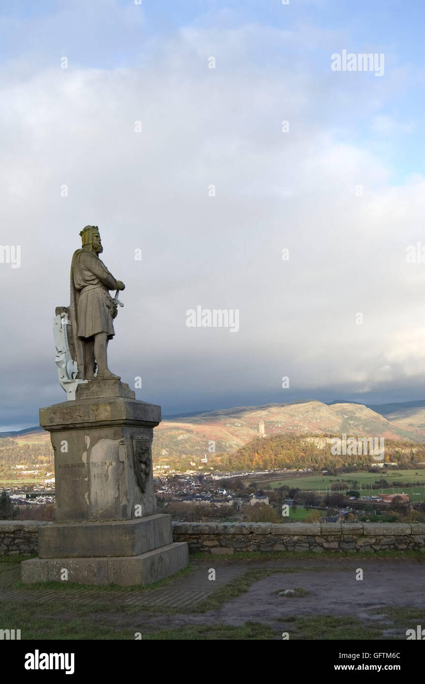 Statue de robert le Bruce à Stirling Castle, Scotland, UK Banque D'Images