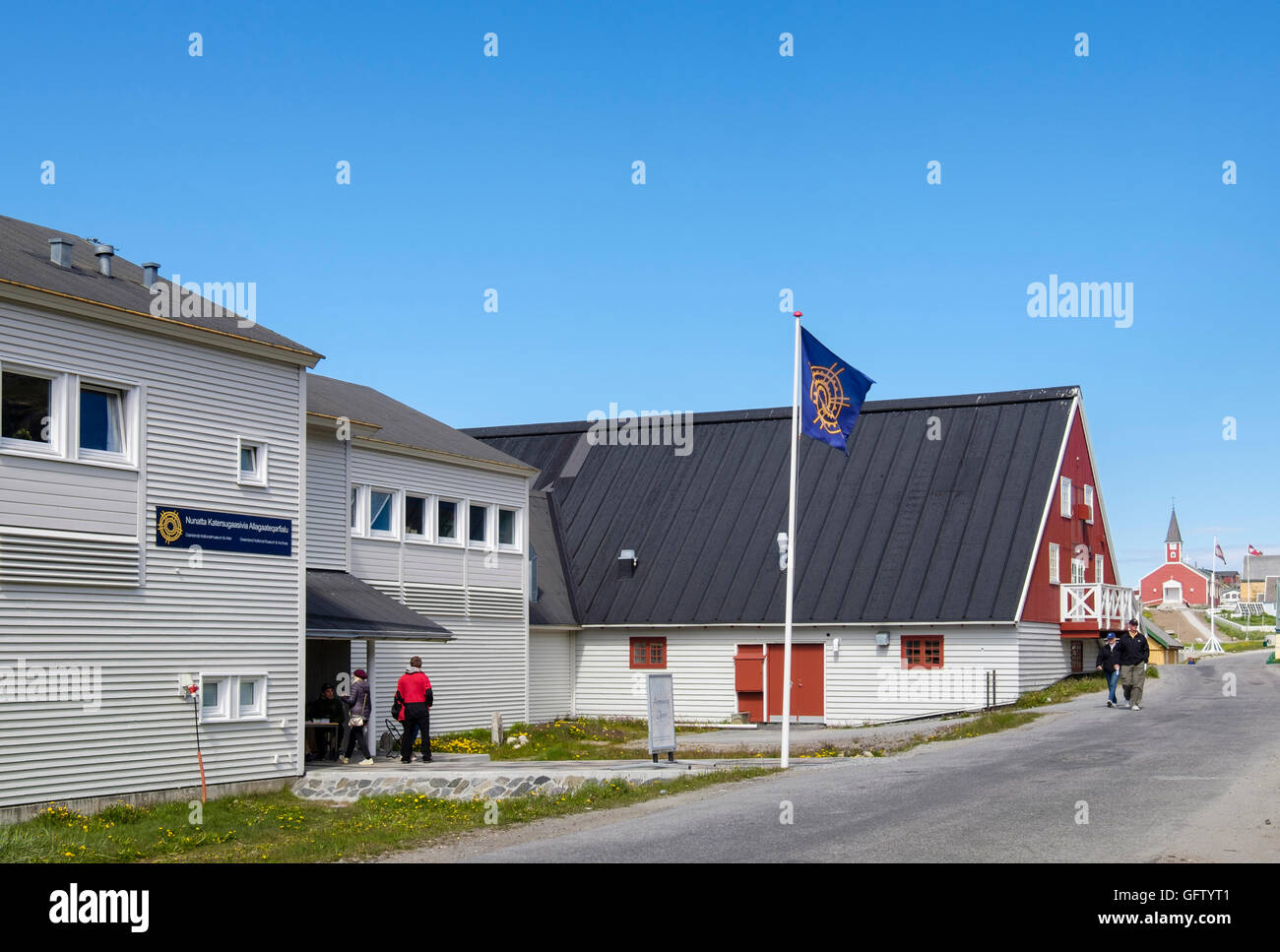 Musée National du Groenland dans un ancien entrepôt construit en 1936. Hans Egedesvej, port colonial (Kolonihavnen), Nuuk, Groenland Banque D'Images