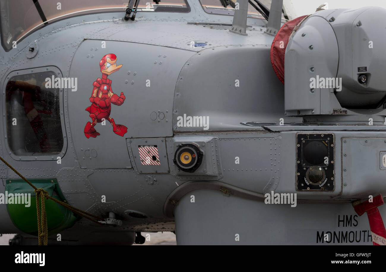 L'hélicoptère Lynx MK8 RNAS Culdrose ont pris part à la Journée de l'événement/aperçu en 2016 Banque D'Images