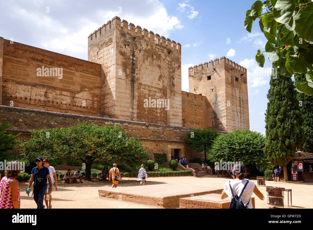 Entrée de la forteresse Alcazaba de l'Alhambra, Alhambra de Granada, Andalousie, espagne. Banque D'Images