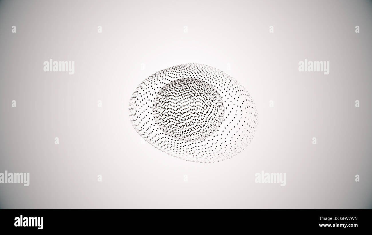 Metamorphose de la forme amorphe à partir de points et de lignes, abstract animation de forme future Banque D'Images