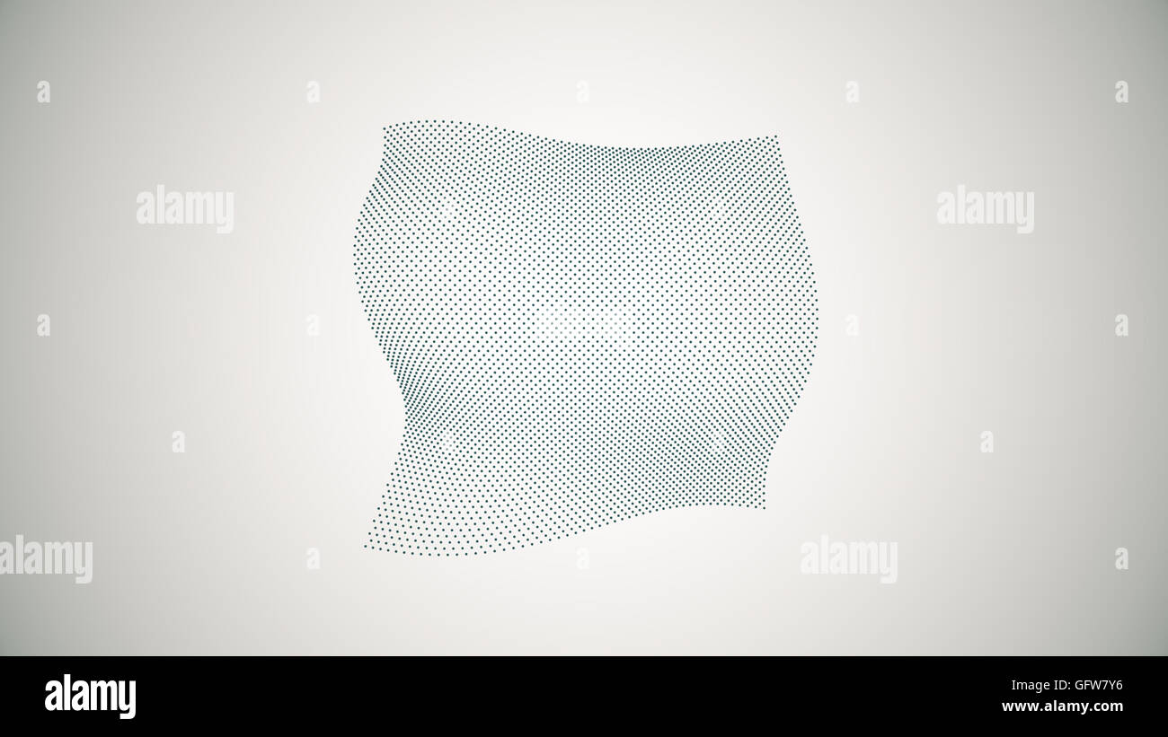 Metamorphose de surface plane amorphe à partir de points, abstract animation de forme future Banque D'Images