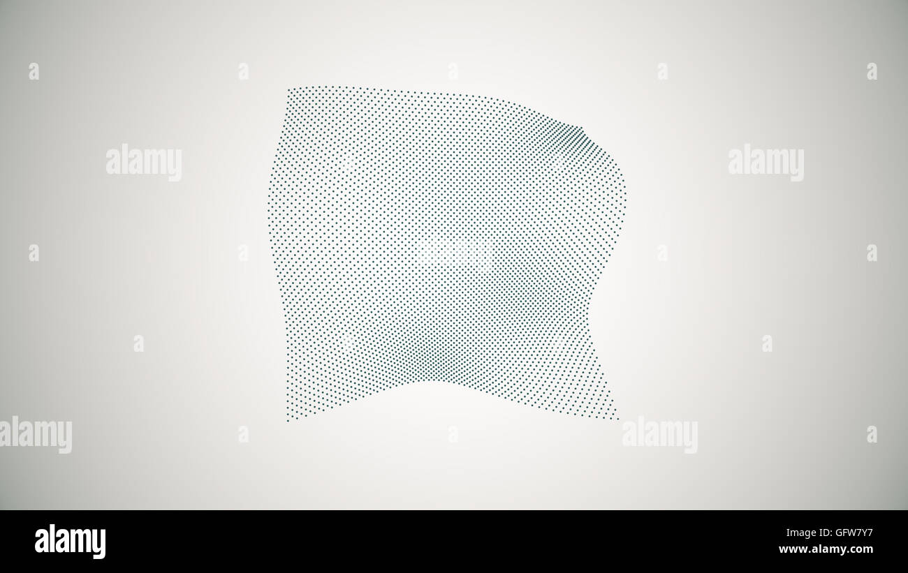 Metamorphose de surface plane amorphe à partir de points, abstract animation de forme future Banque D'Images