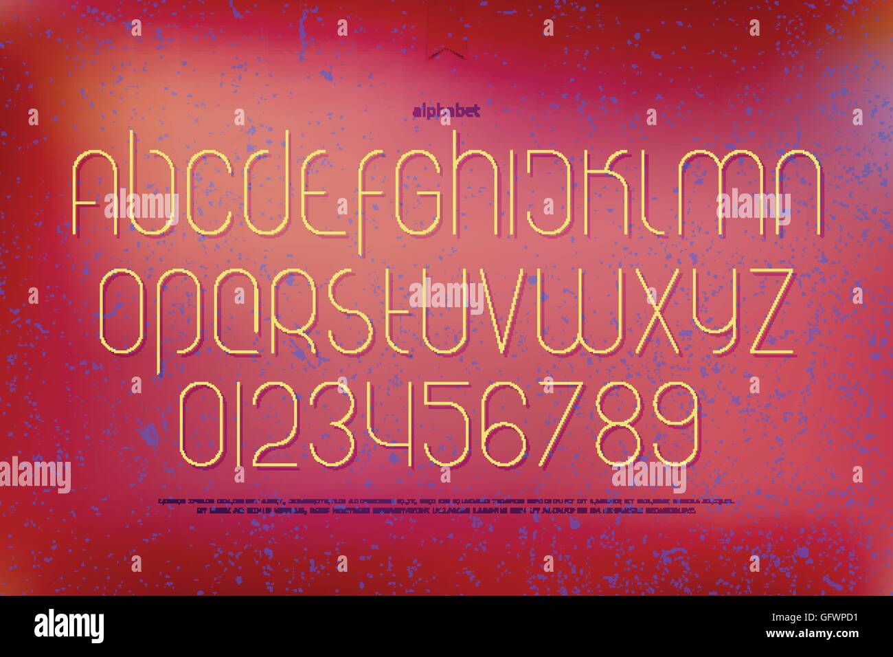 L'alphabet moderne des lettres et des chiffres. vector font type design. fine ligne d'icônes. lettrage, contemporain de composition haute lumière t. Illustration de Vecteur