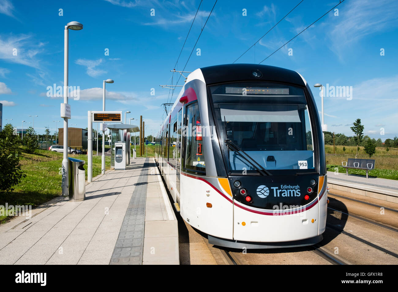 Le tramway moderne à Édimbourg, Écosse Royaume-Uni Banque D'Images