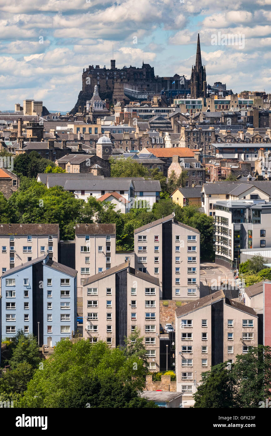 Toits de ville d'Edimbourg de Calton Hill en Ecosse Royaume-Uni Banque D'Images