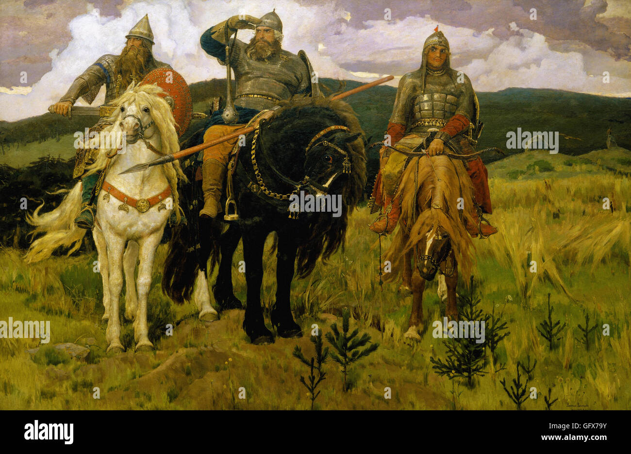 Victor Vasnetsov - Knights Banque D'Images