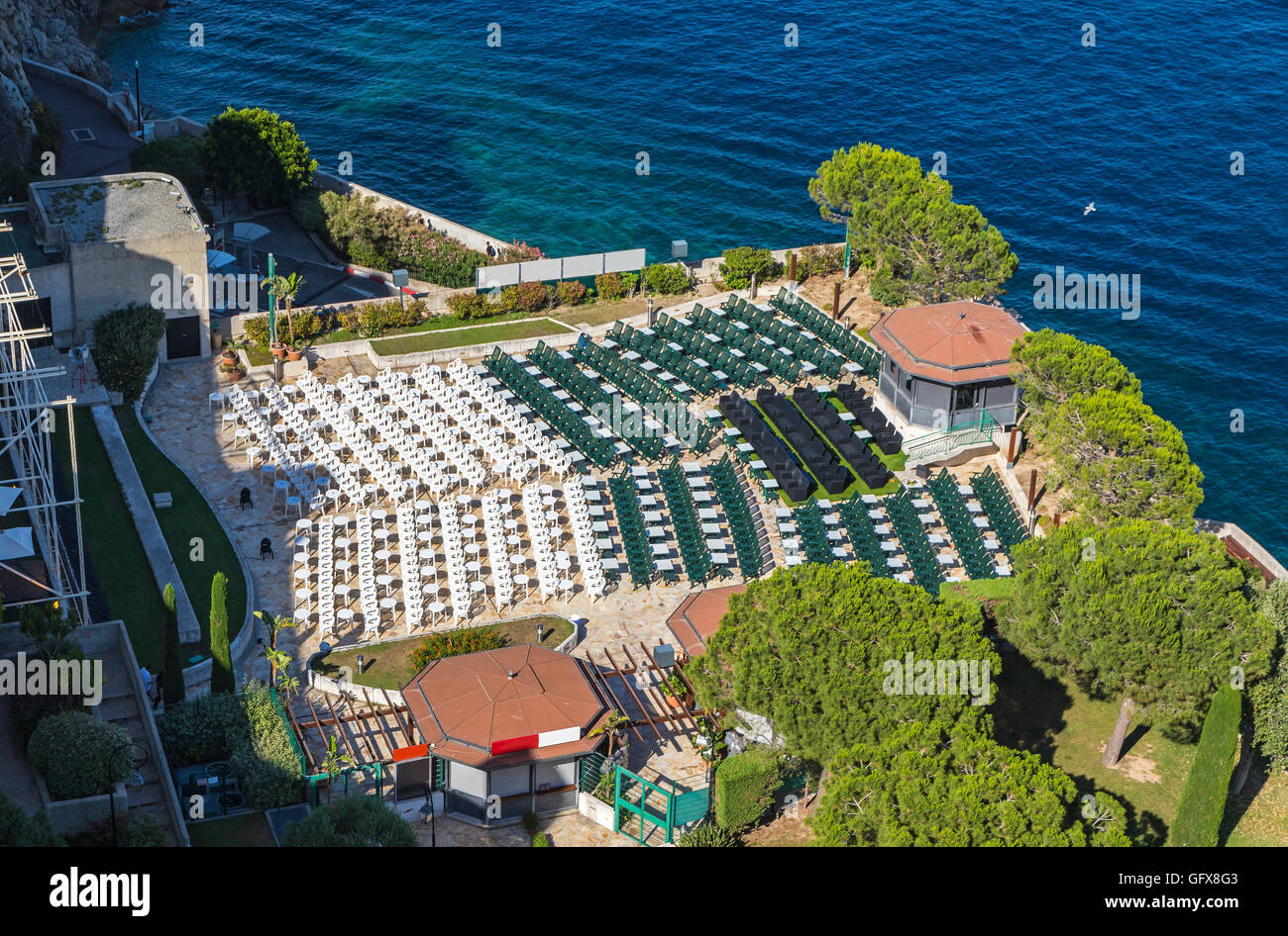 Théâtre de plein air à Monaco. Vue de dessus Banque D'Images