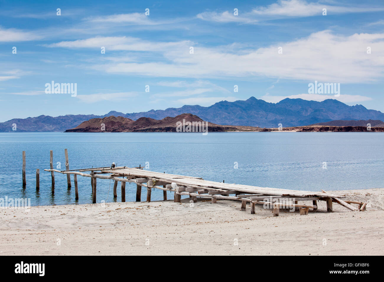 Au quai de la Baie des Anges - Baja California Banque D'Images