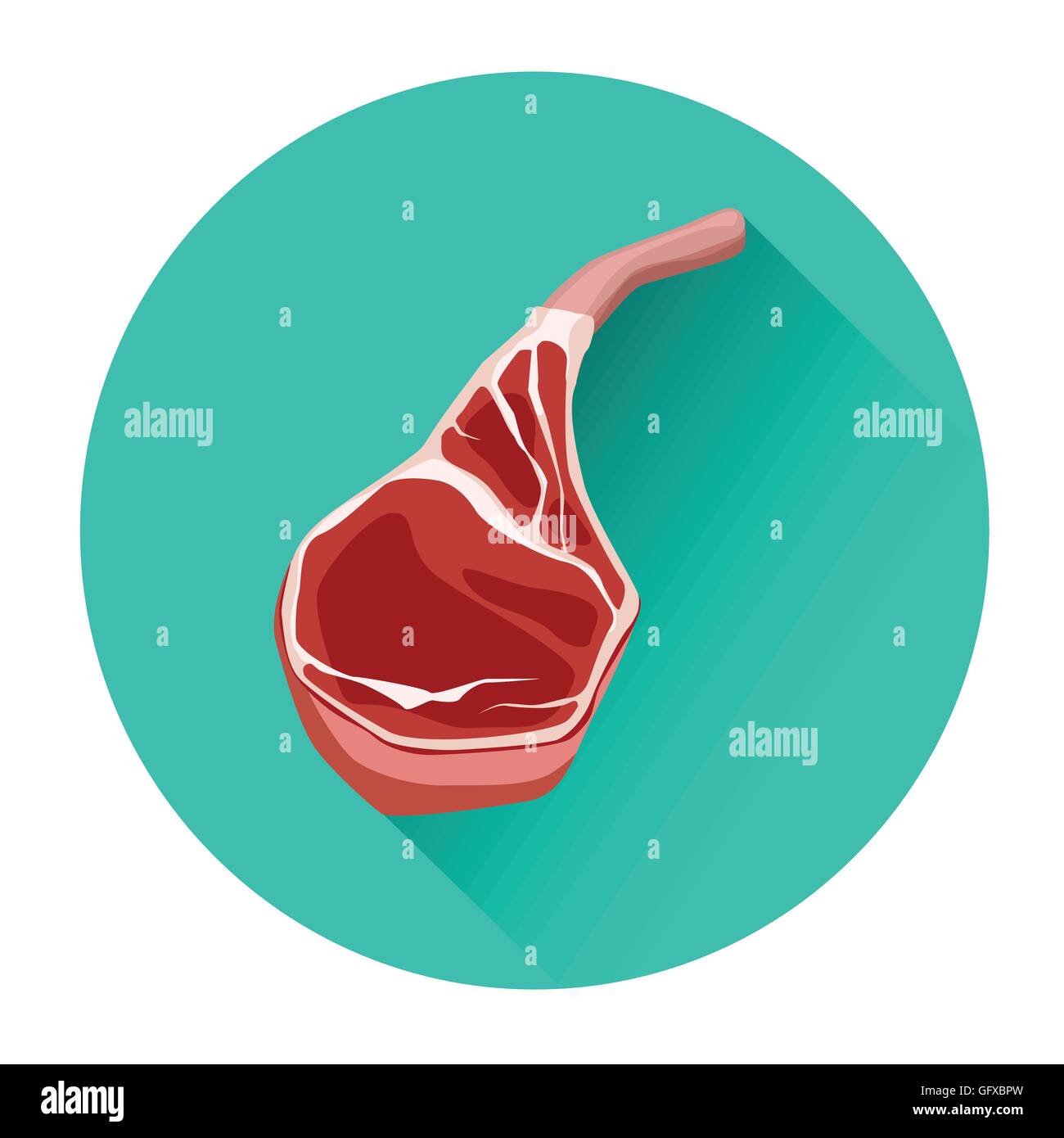 La viande de bœuf à l'icône de l'alimentation Illustration de Vecteur