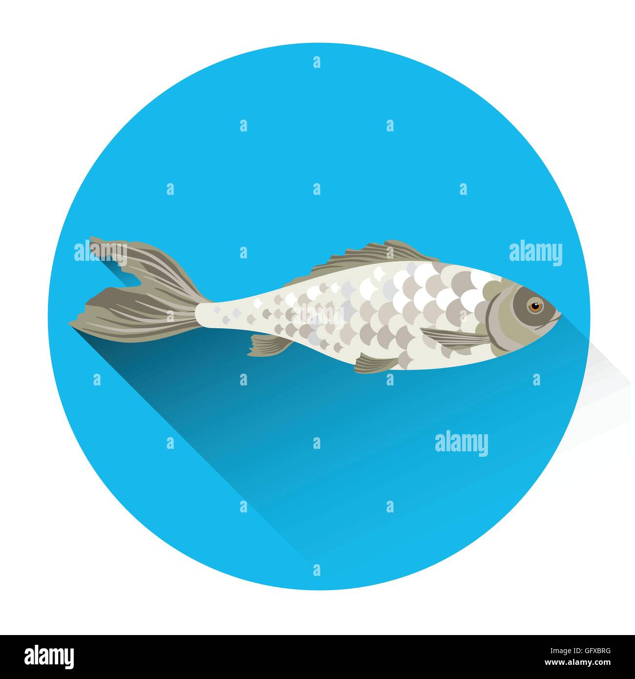 L'icône d'aliments frais poissons Illustration de Vecteur