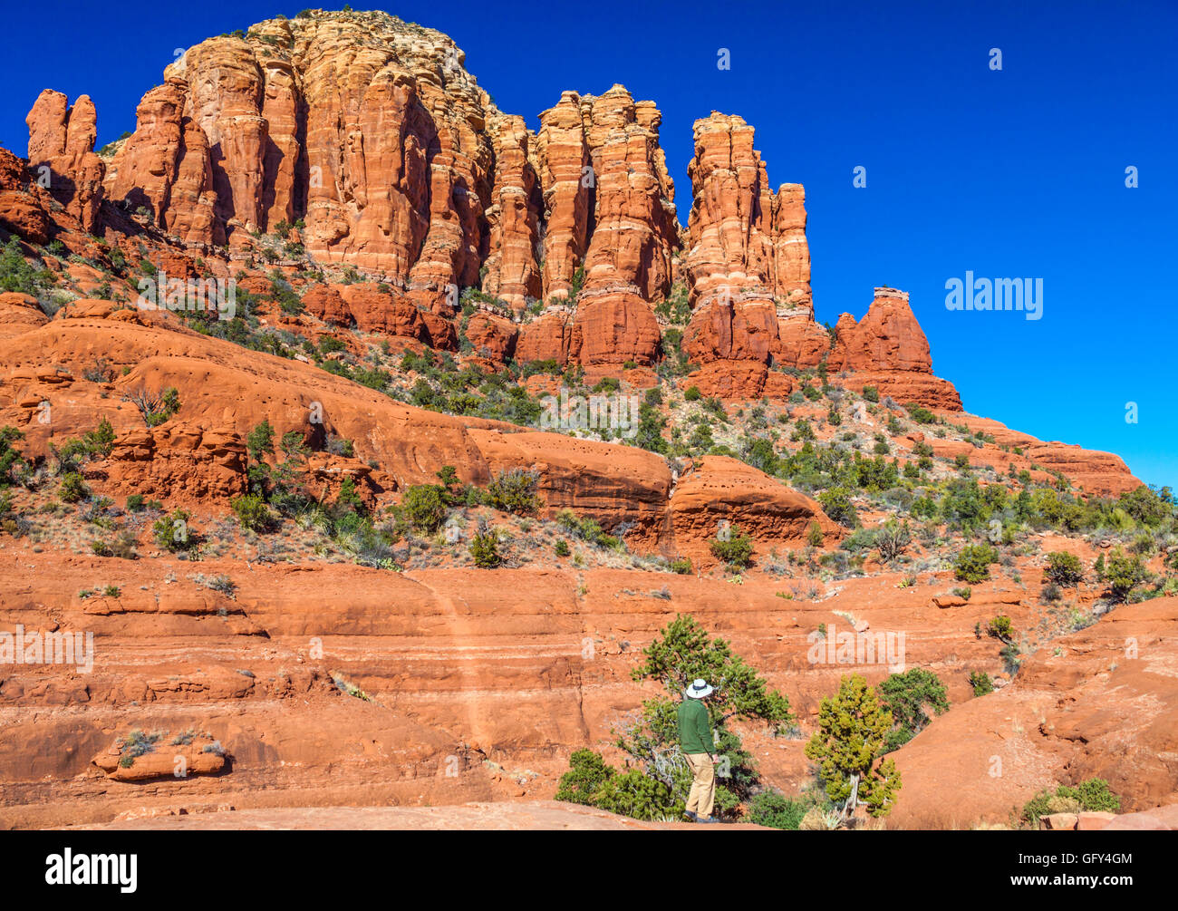 Point de poulet au randonneur à Sedona, Arizona Banque D'Images