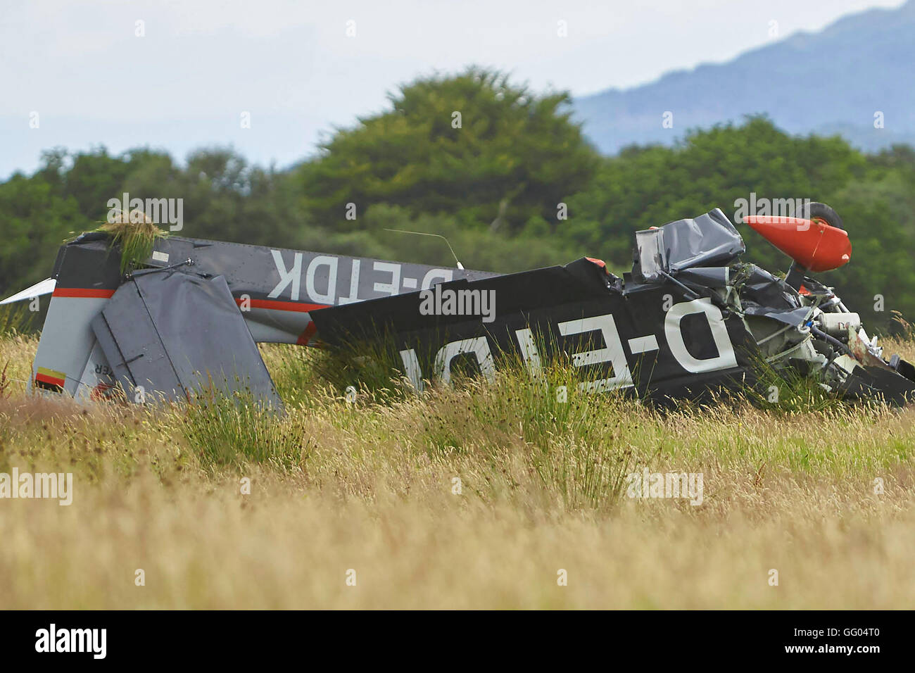 Argyll, UK. 09Th Aug 2016. Épave de l'avion écrasé à Lochnell domaine près de Oban Argyll Crédit : John MacTavish/Alamy Live News Banque D'Images