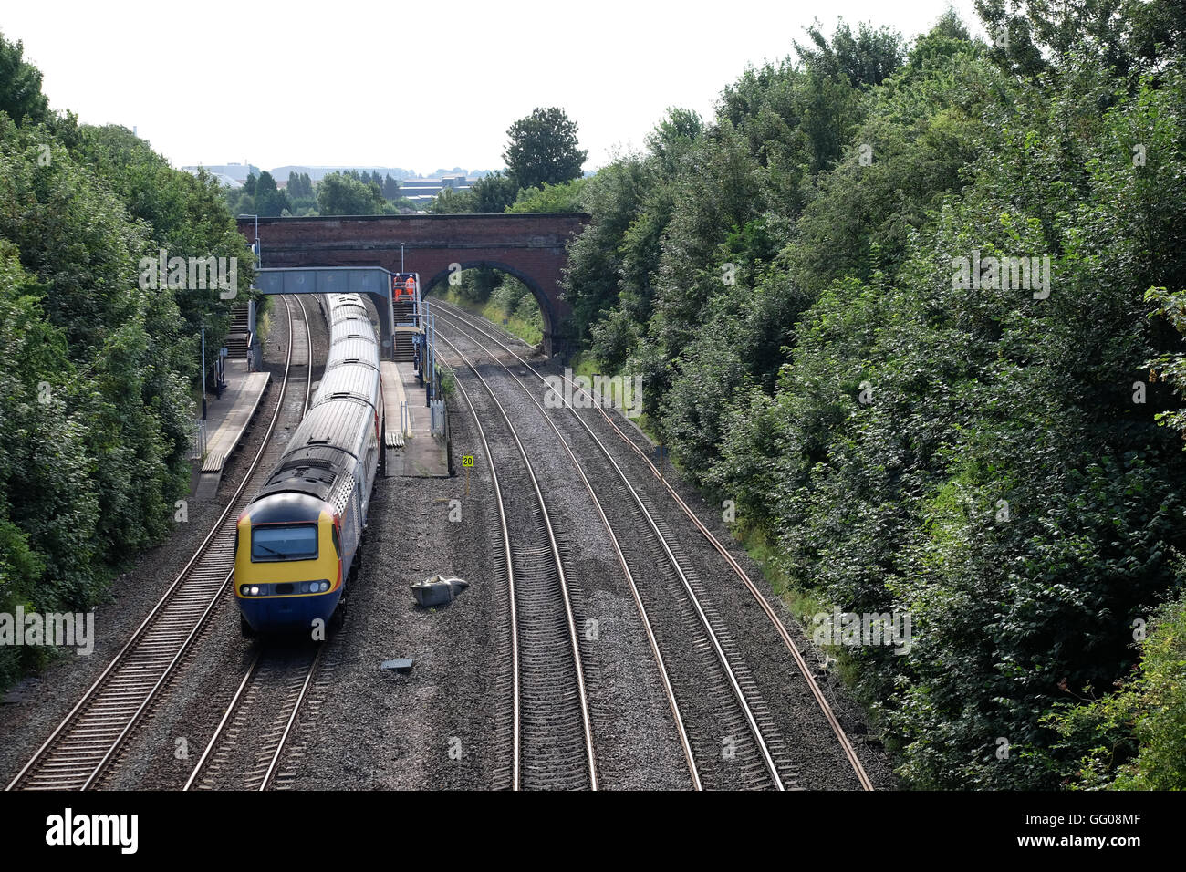 Train à grande vitesse sur la midland main line à Barrow upon soar leicestershire Banque D'Images