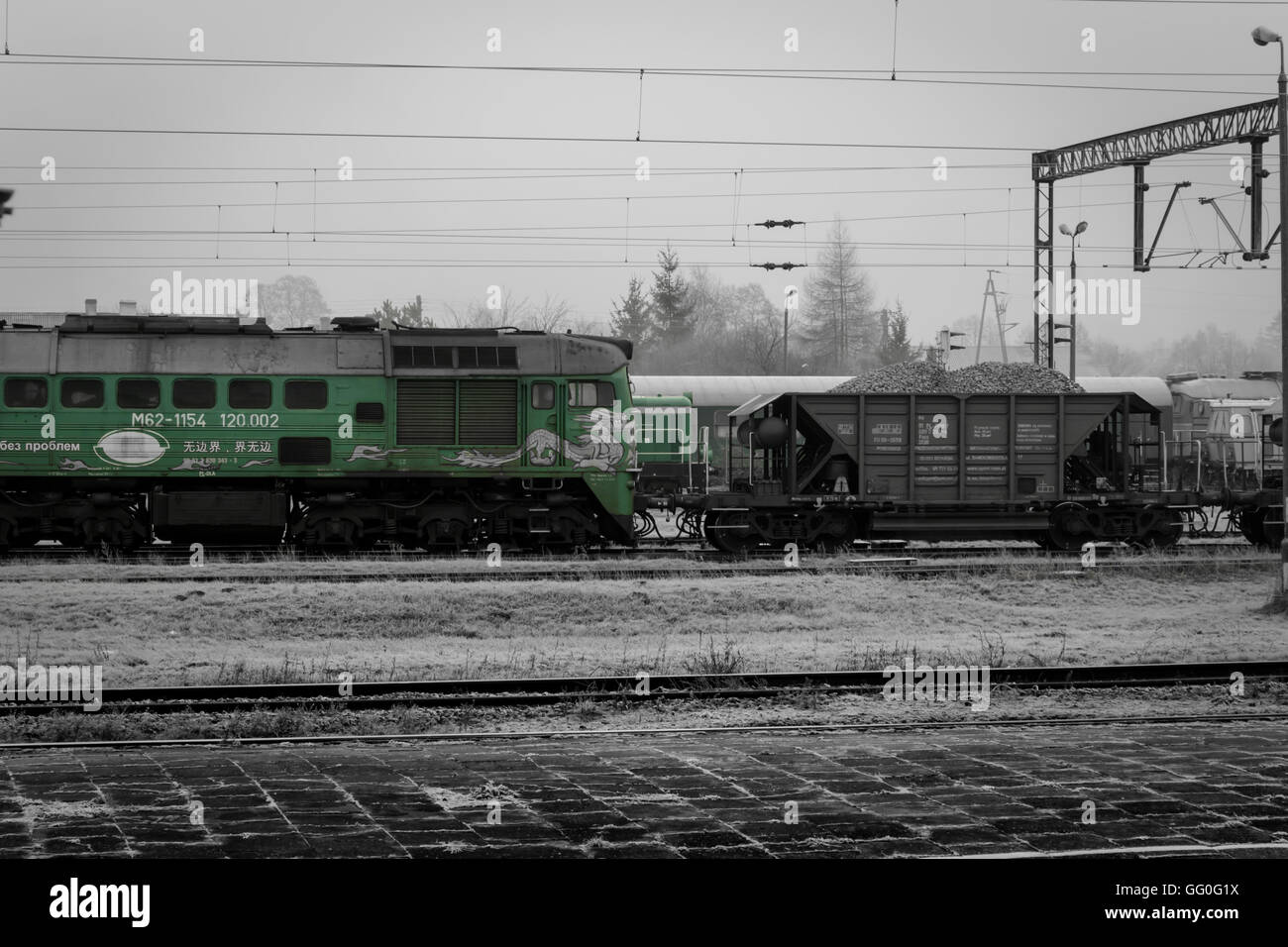 train vert Banque D'Images