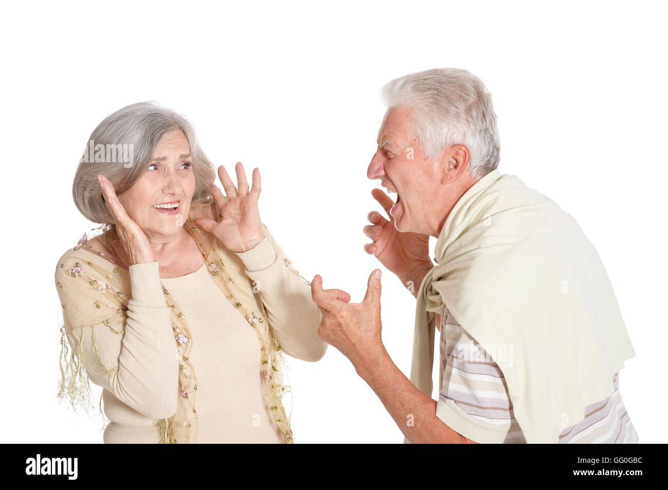Combats senior couple Banque D'Images