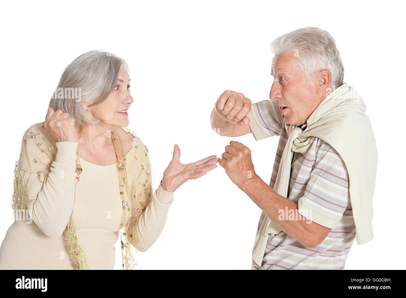 Combats senior couple Banque D'Images