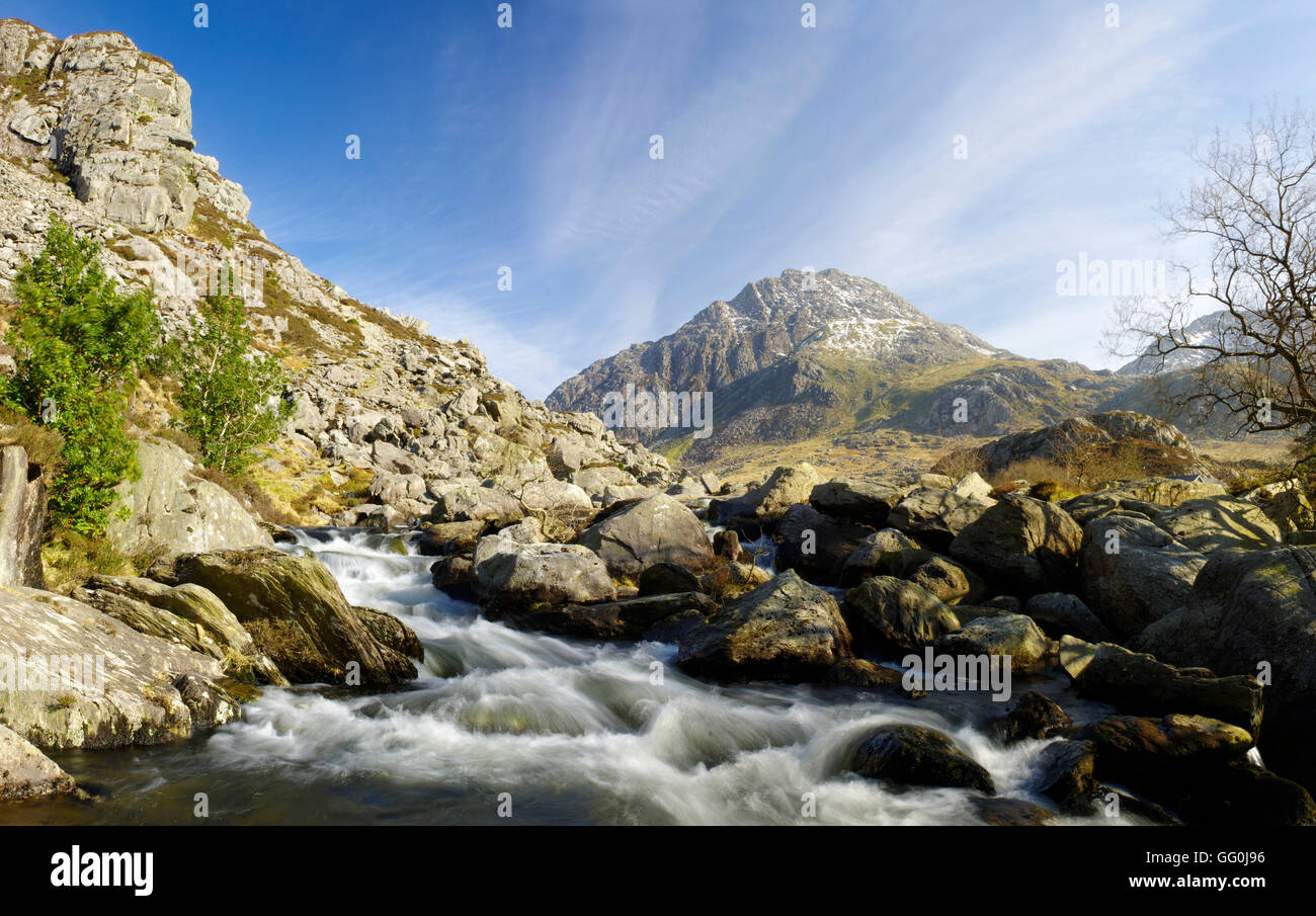 Ogwen Valley Wales Tryfan mountain Banque D'Images