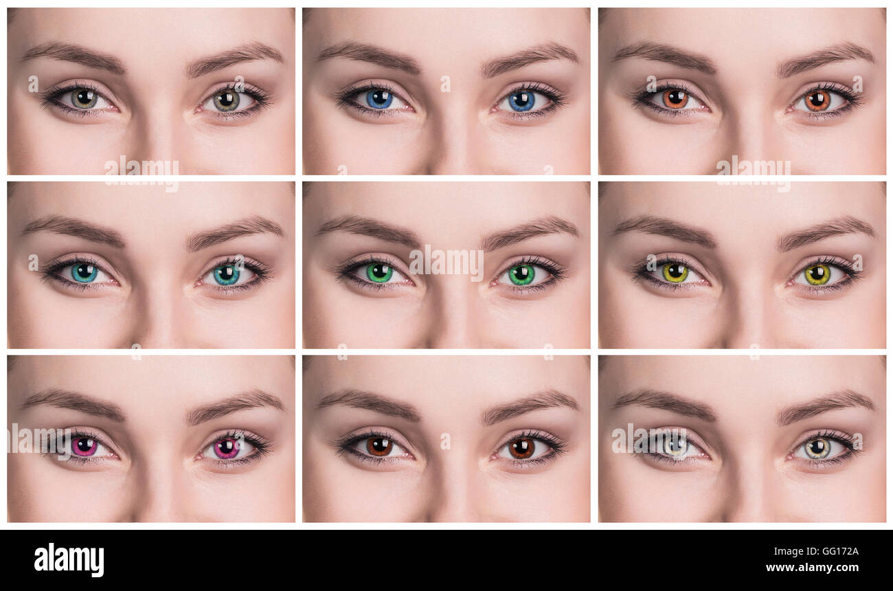Les yeux colorés collage close-up Banque D'Images