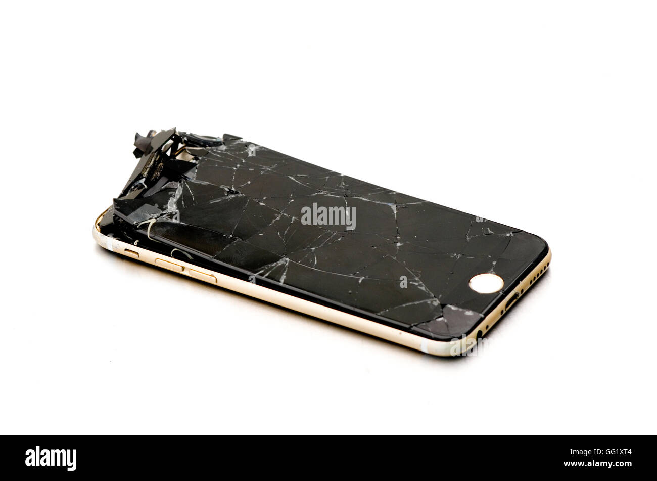 I-Phone 6 est tombé avec écran fissuré sérieusement ! Banque D'Images