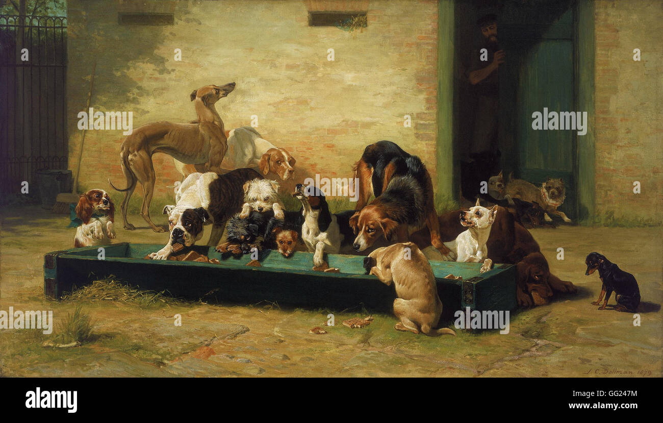 John Charles Dollman - Table d'hôte à un accueil des chiens Banque D'Images