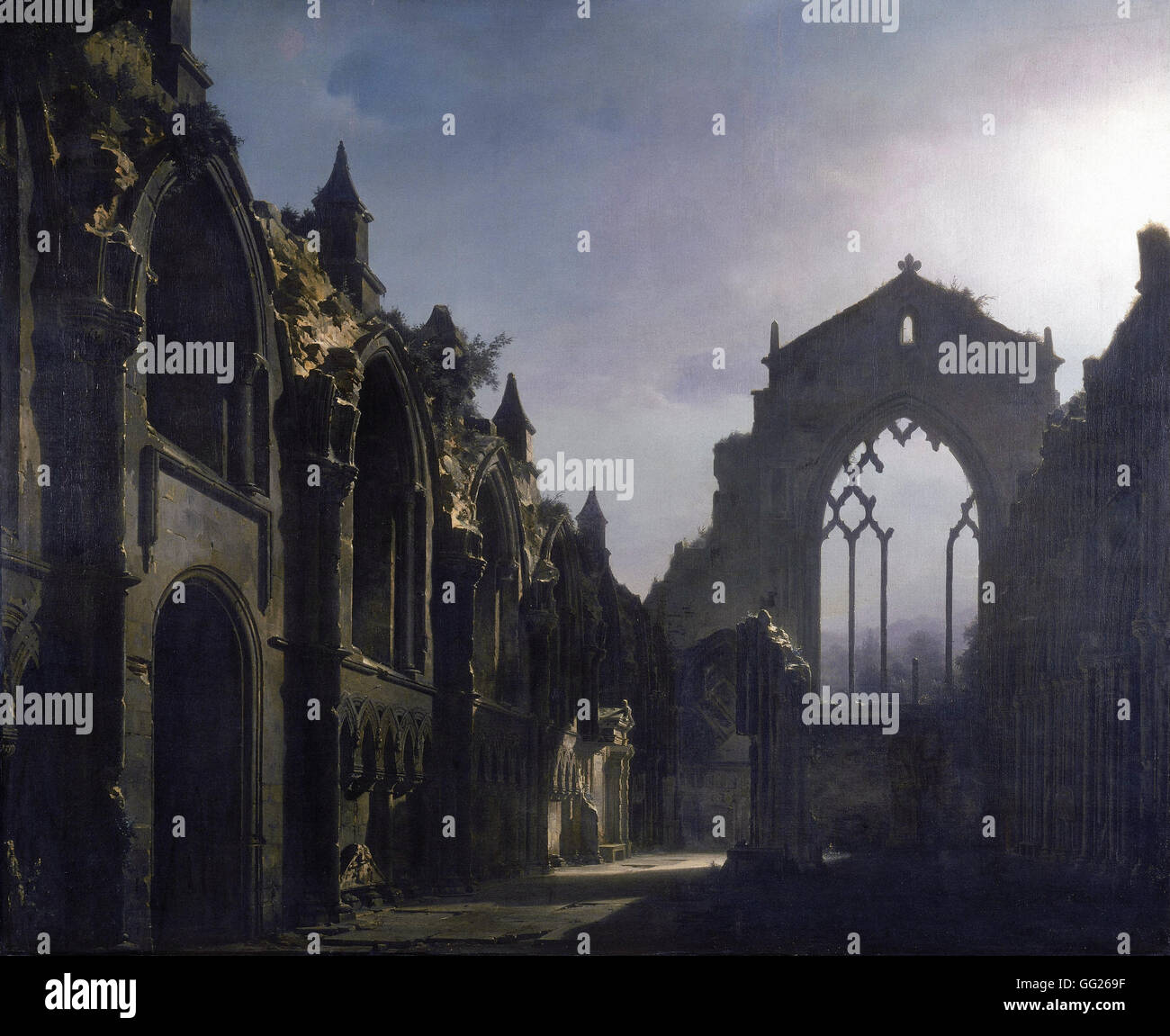Les ruines de la chapelle d'Holyrood (Louis Daguerre), 1824 Banque D'Images