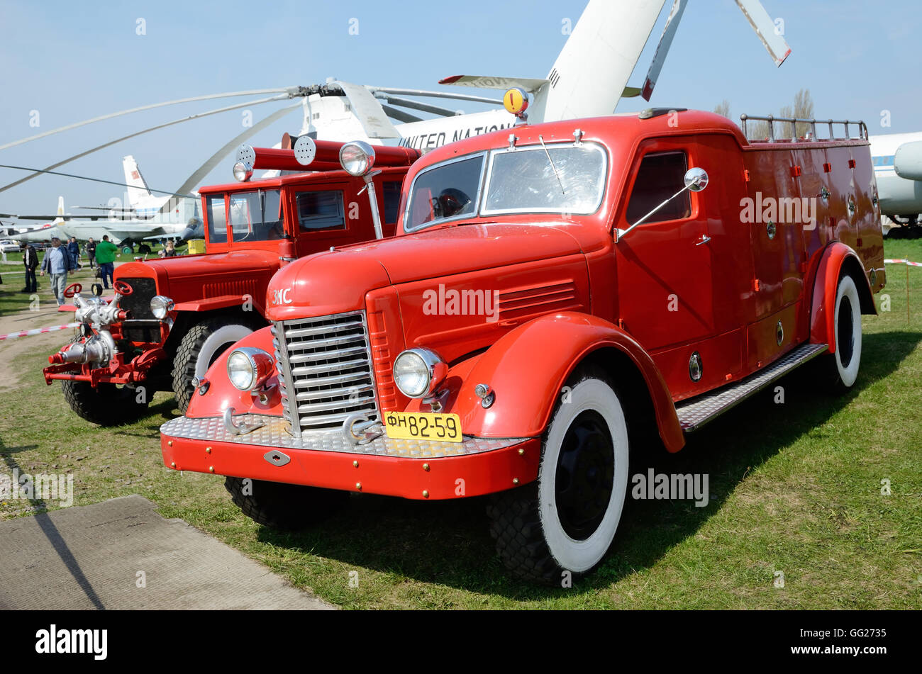 Support voiture pompier Vintage Banque D'Images