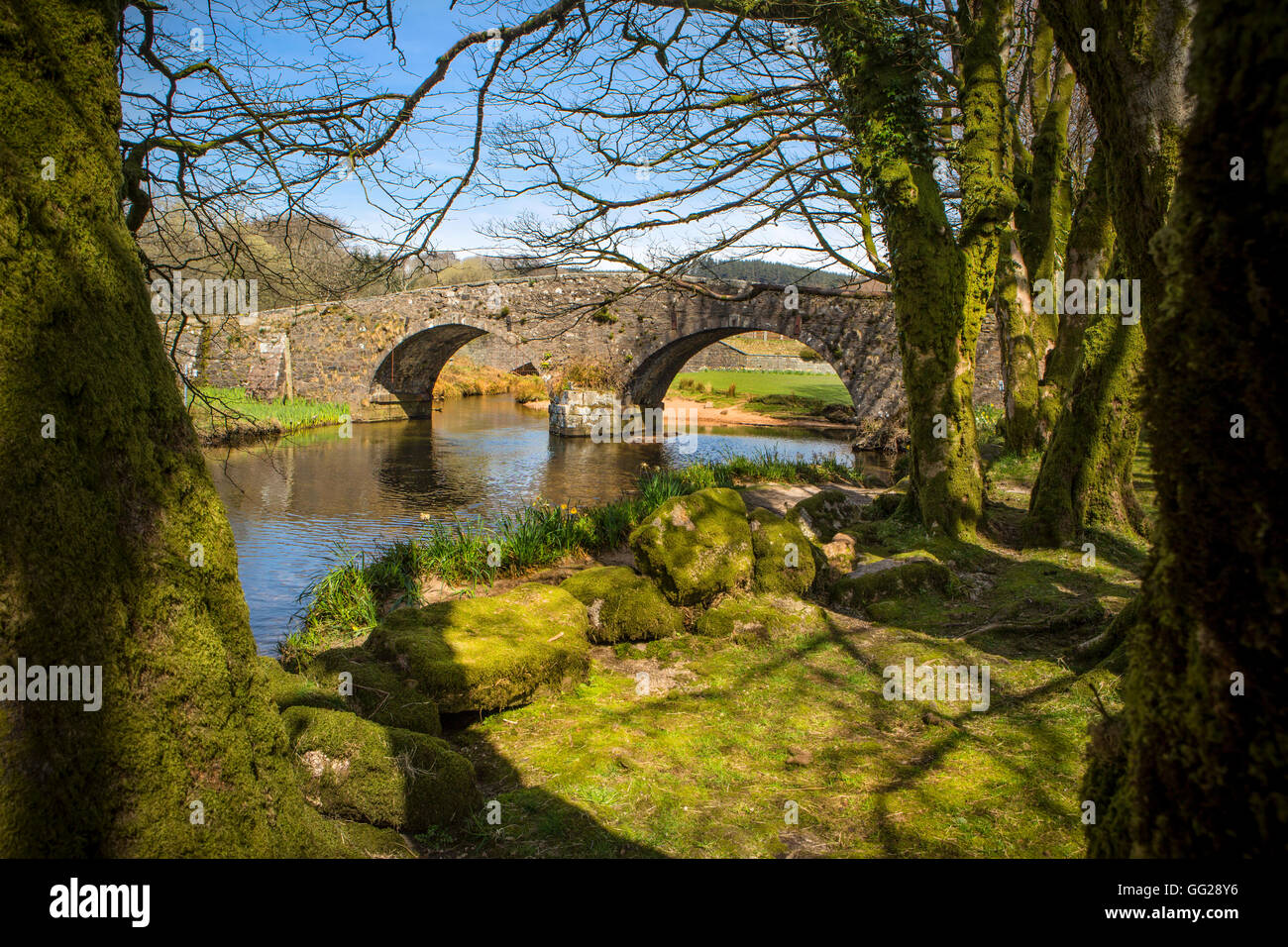 Deux Ponts, Dartmoor, dans le Devon. Banque D'Images