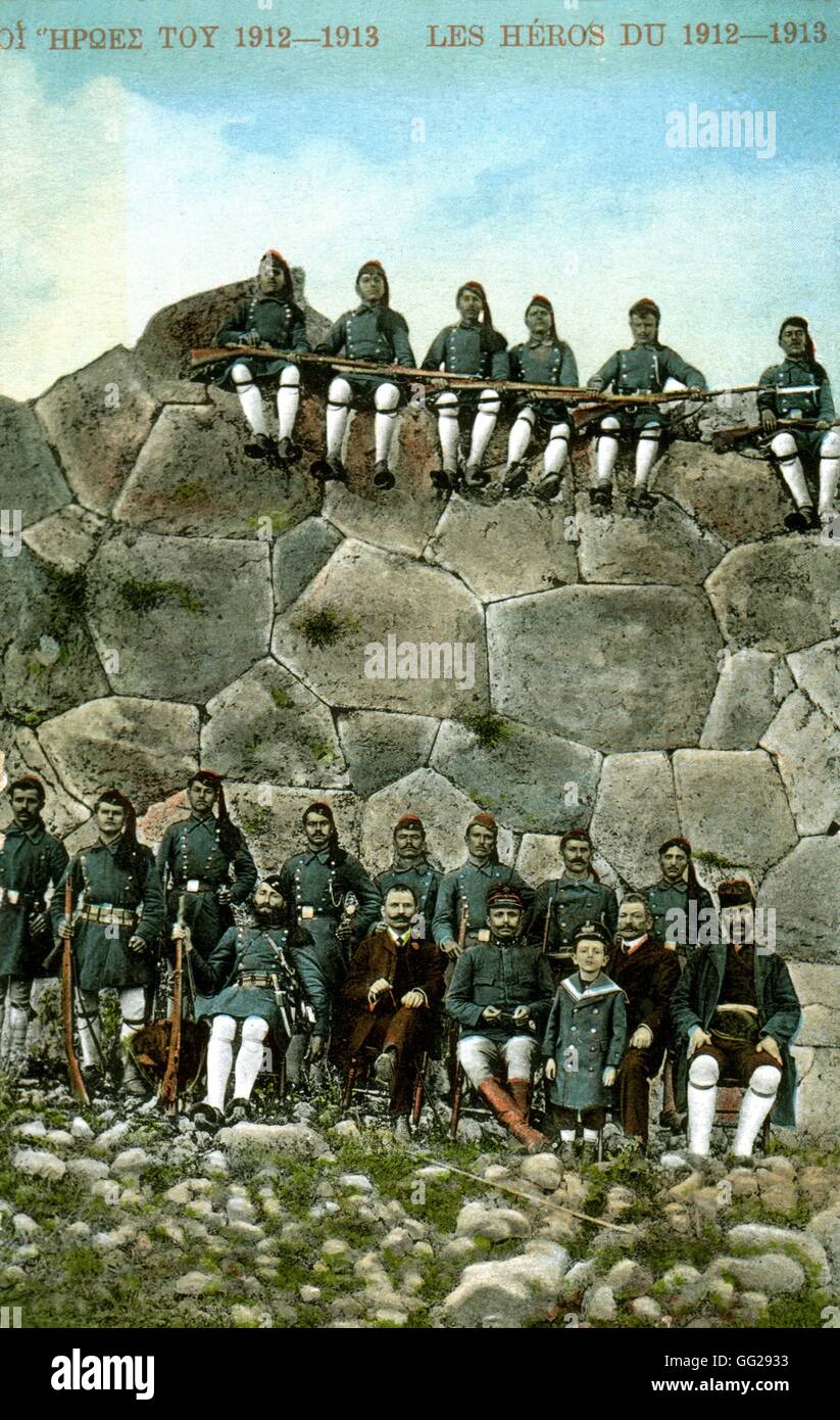 Grèce - guerre gréco-turques 1912-1913 soldats grecs Postcard Collection Privée Banque D'Images