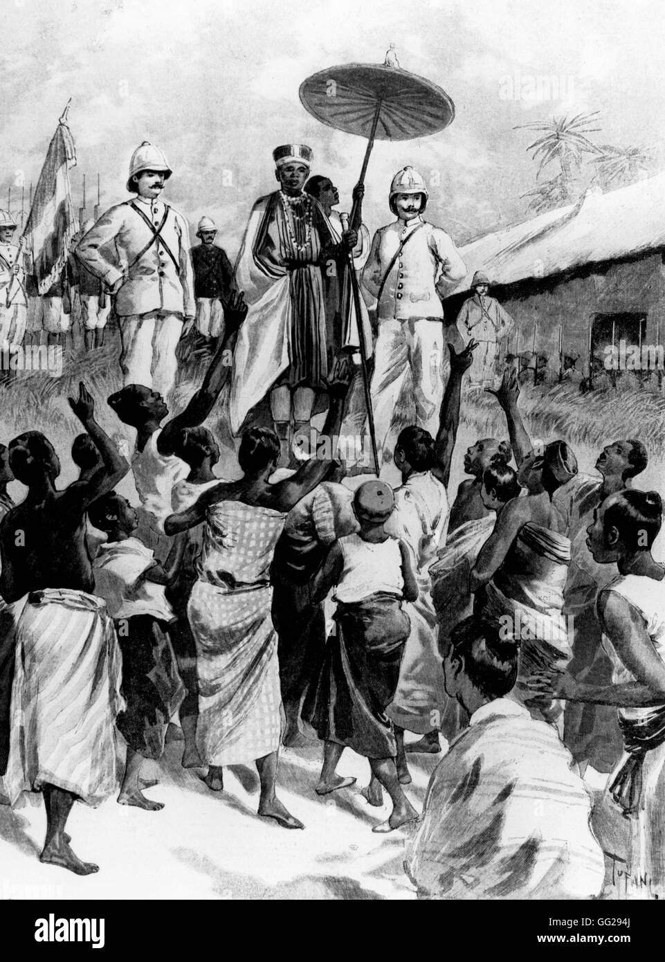 Proclamation par le nouveau roi du Dahomey 1894 Colonisation - France Banque D'Images