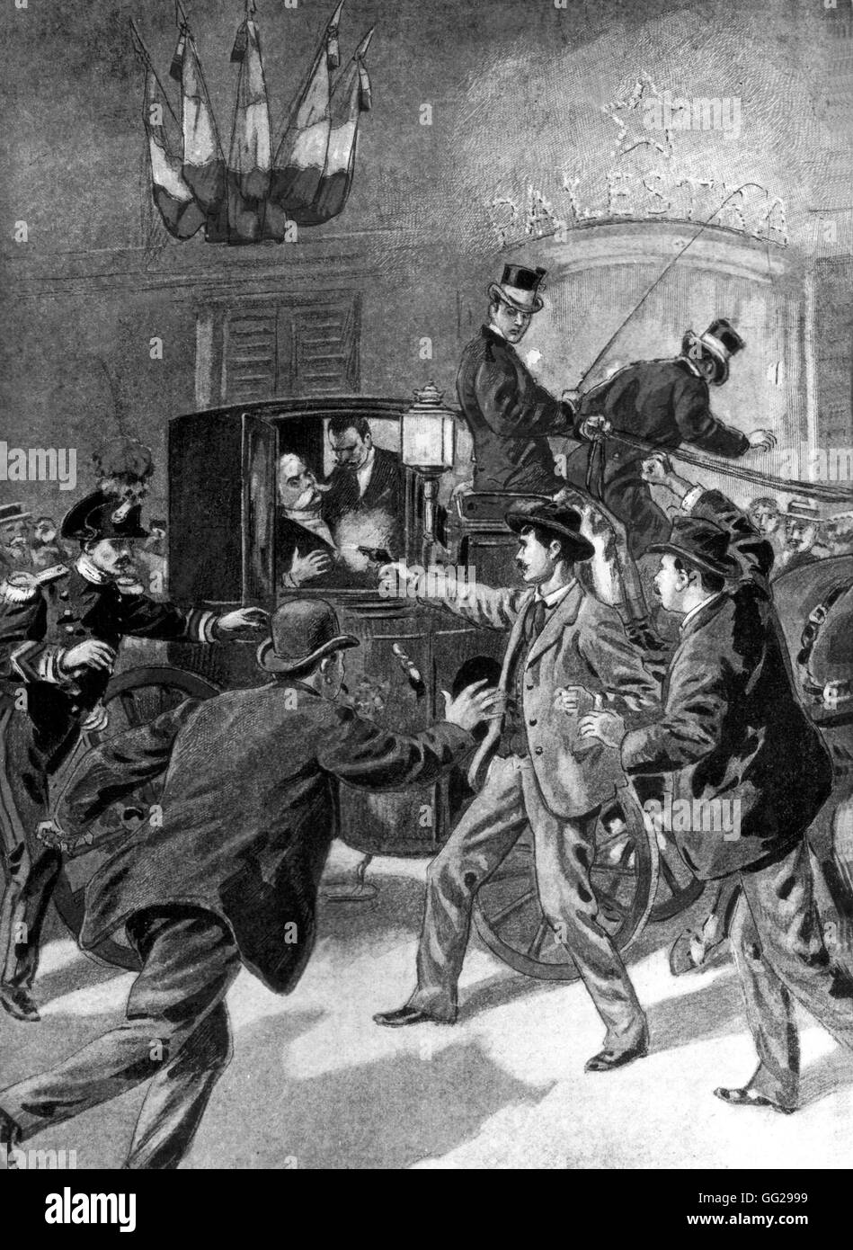 Assassinat du roi Humbert 1er à Monza par l'anarchiste Bresci , août 1900 Italie Banque D'Images