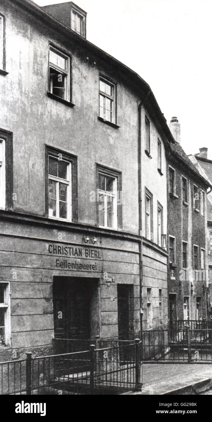 Maison natale de Bertolt Brecht à Augsburg en Allemagne. Paris 20ème siècle. Bibliothèque nationale Banque D'Images