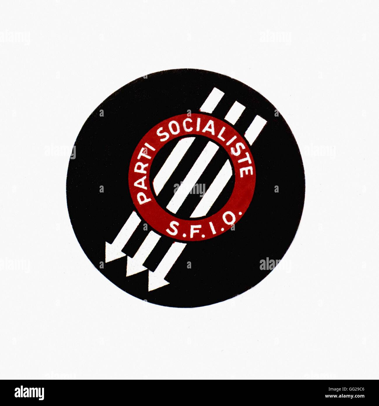 Logo de la SFIO, ancien parti socialiste français, pendant le Front populaire . 1936 France Banque D'Images