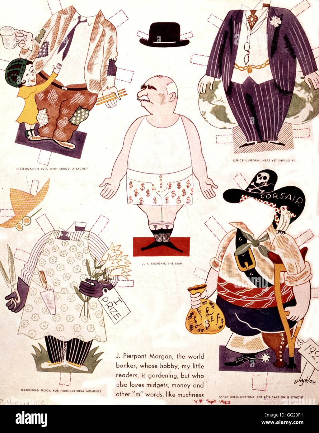 Dessin animé satirique contre le banquier John Pierpont Morgan (1867-1943) 1933 United States Washington. Bibliothèque du Congrès Banque D'Images