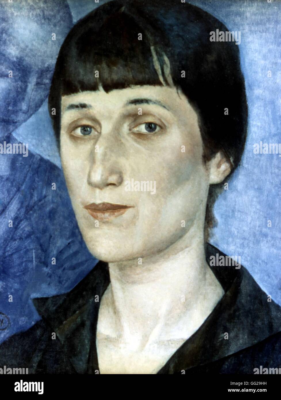 Petrov Vodkine (1889-1966), portrait de l'écrivain Anna Akhmatova 20e siècle URSS Moscou. Galerie Tretiakov Banque D'Images